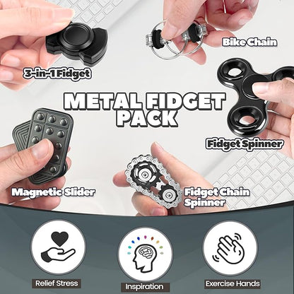 Valentines Day Gifts for Him 5 Pcs Fidget Toys Adults & Teen Metal Fidgets - Image 3