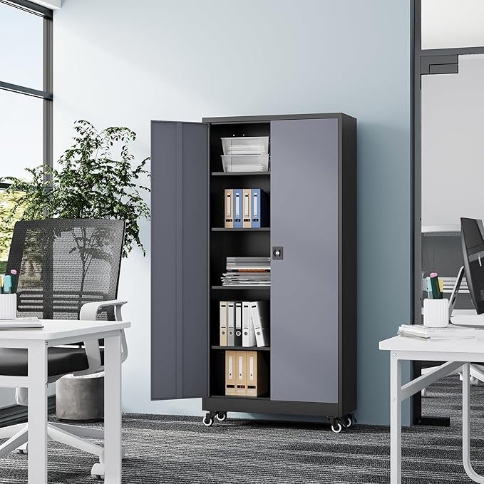 Metal Rolling Storage Cabinet-74.6” Tall Steel File Cabinets - Image 2