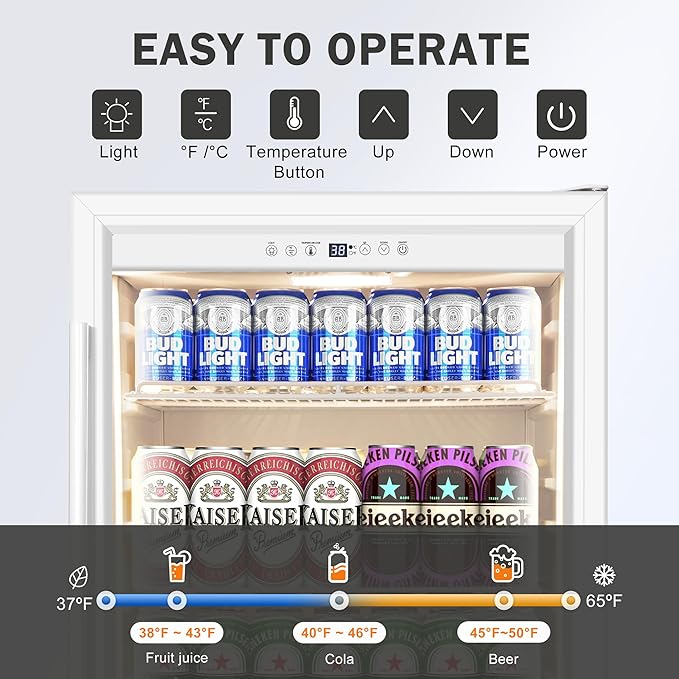 Beverage Refrigerator 24 Inch Drink Fridge, Beer Fridge, 150 Cans Beverage - Image 3
