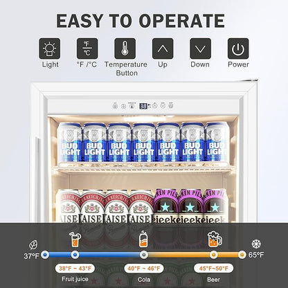 Beverage Refrigerator 24 Inch Drink Fridge, Beer Fridge, 150 Cans Beverage - Image 3