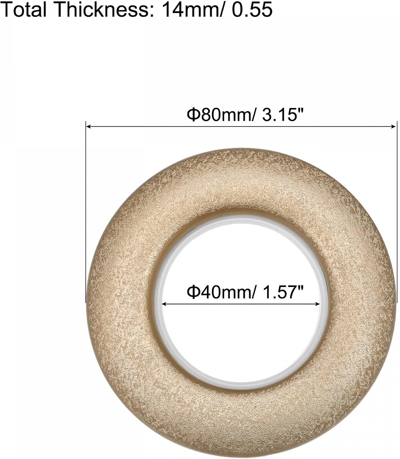 uxcell 24 Pack Curtain Grommets 1-9/16 inch (40mm) Inner Dia Low Noise Sliding Sheers Rings Plastic Curtain Hole Eyelet Rings, Gold Tone