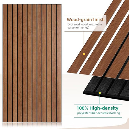 AUTORIFIC Wood Veneer Acoustic Panels, 4 Pack 47.2”x23.6” Sound Panels - Image 3