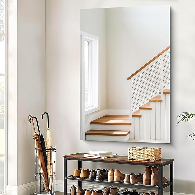 CILIBER Large Frameless Mirror, 55x36 Frameless Bathroom Mirrors - Image 7