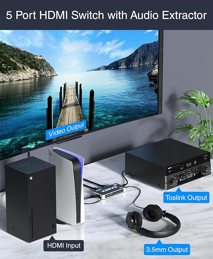 Kinivo HDMI Switch with Audio Extractor 560BNT - Image 2