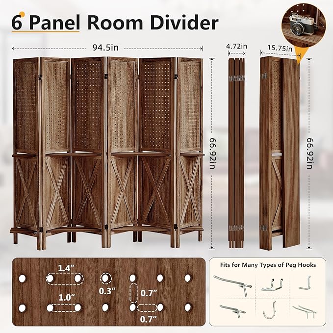 Aleesing 6 Panel Pegboard Display - Image 2