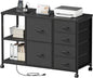 6 Drawer File Cabinet with Charging Station Rolling Printer Stand with Open by Maihail