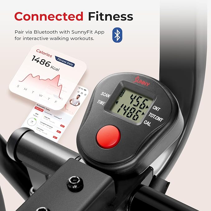 Sunny Health & Fitness Foldable Air Walk Elliptical, SunnyFit App via Bluetooth - Image 4