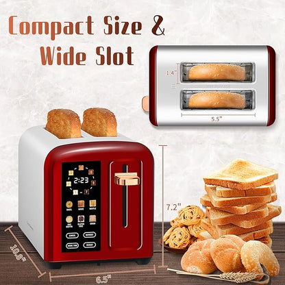 SEEDEEM Toaster 2 Slice with Touch Screen, Faster Heating Speed, 7 Shade Setting - Image 4