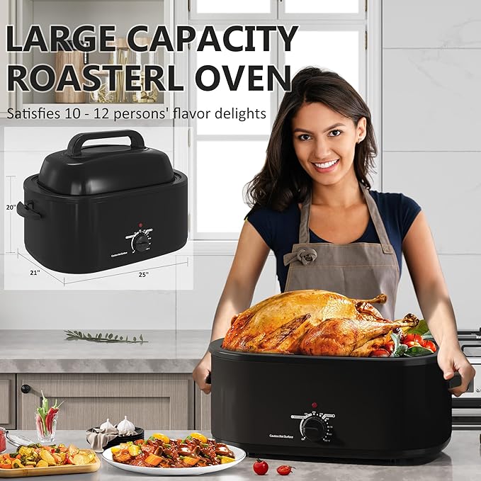 SUNVIVIPRO Roaster Oven 28 Quart, Electric Turkey Roaster - Image 4