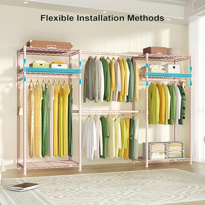 Ulif E1 Heavy Duty Closet Garment Rack, 6 Tiers Adjustable Metal Freestanding - Image 4