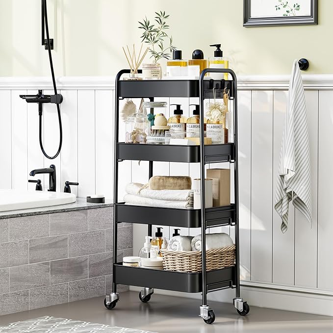TOOLF 4-Tier Metal Rolling Cart - Image 9