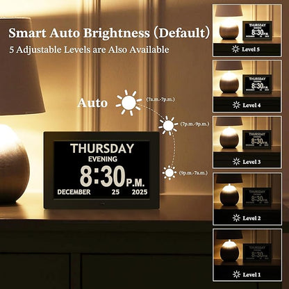 10.1'' Extra Large Digital Clock, 1280*800p HD Display, Dementia Clock - Image 5