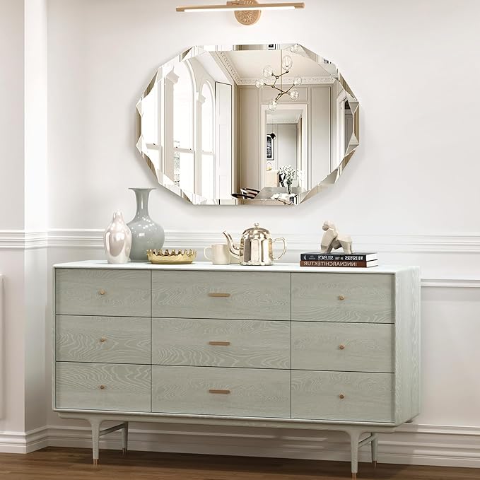 Bathroom Mirrors for Over Sink, Round Frameless Mirrors for Wall, 20x30 Inch - Image 2