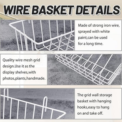 3PCS Wire Baskets, Metal Wire Storage Basket, Wall Hanging Bin and Display - Image 3