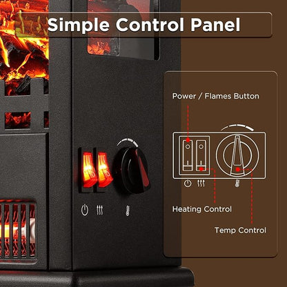 TURBRO Suburbs TS17Q Infrared Electric Fireplace Stove, Realistic Flame - Image 5