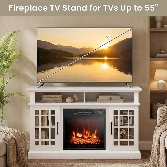 SIMOE Fireplace TV Stand Electric Fireplace 49Inch Console up to 55'' TV - Image 5