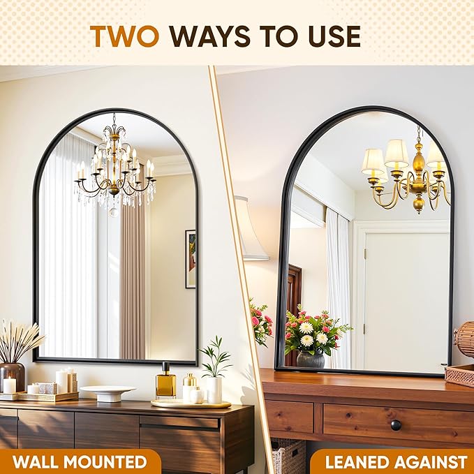 Arched Mirror 24"x36", Bathroom Mirror, Wall Mounted Vanity Mirror - Image 7