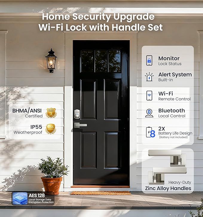 Veise VE012W-L Built-in Wi-Fi Fingerprint Smart Lock - Image 8