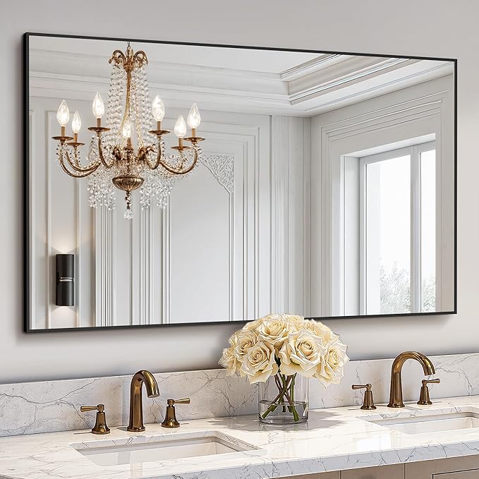 Bathroom Vanity Mirror for Wall, HD Shatterproof Glass, Hangs Horizontally or by TRAHOME