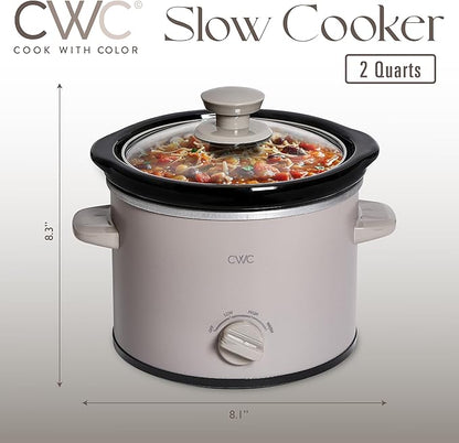 COOK WITH COLOR 2QT Mini Electric Round Slow Cooker - Image 2