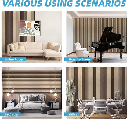 Art3d 4-Piece 94 x 12.6 Inch Acoustic Lightweight Slat Wall Panel - Image 8
