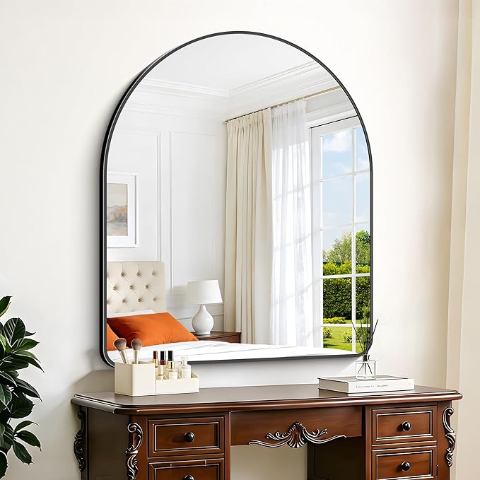 GLASHOM Arched Bathroom Mirror, Wall Mounted Mirror, Living Room, Vertically - Image 6