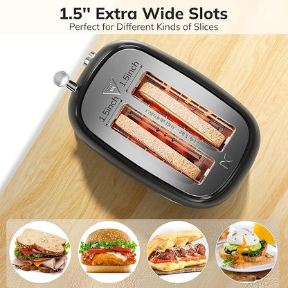 2 Slice Retro Stainless Steel Toaster - Image 4