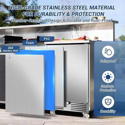 Outdoor Beverage Refrigerator 24 Inch Wide, Stainless Steel Beverage Fridge 180 - Image 5