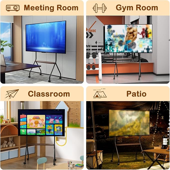 CVDF Rolling TV Stand for 49-75 Inch LCD LED OLED Flat/Curved Panel Screen TVs - Image 9