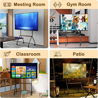 CVDF Rolling TV Stand for 49-75 Inch LCD LED OLED Flat/Curved Panel Screen TVs - Image 9