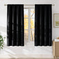 NICETOWN Black Faux Linen Room Darkening Rod Pocket Curtains 63 inch Length by NICETOWN