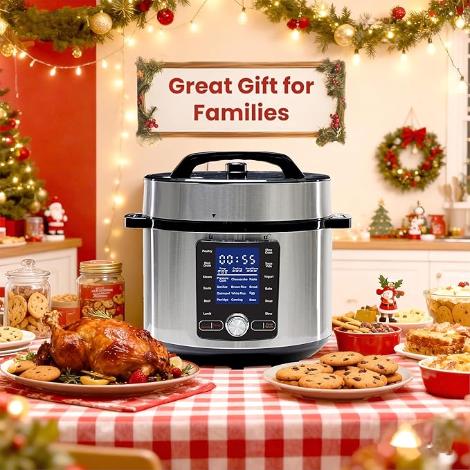 NEWBULIG 6.3 Quart Electric Pressure Cooker, Stainless Steel Multi Cooker - Image 5