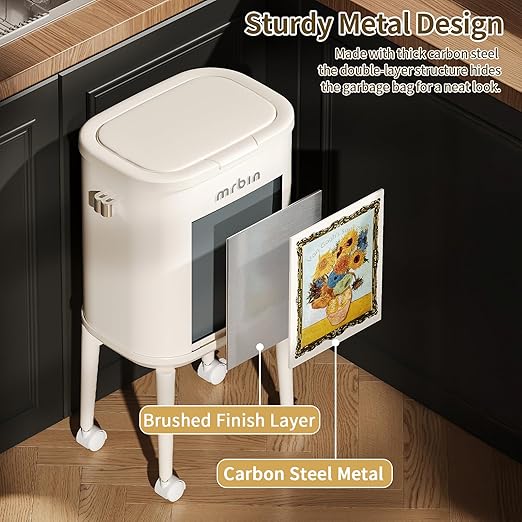 MRBIN Metal Slim Bathroom Trash Can - Image 5