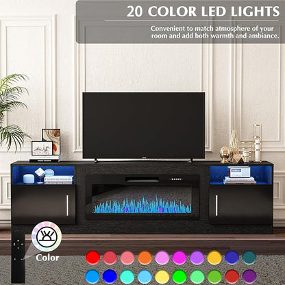 VITESSE TV Stand with 36" inch Electric Fireplace Up to 90" TVs, LED Light - Image 7