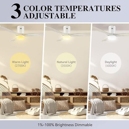 SMAAIR 52 Inch Flush Mount Smart Ceiling Fan - Image 4