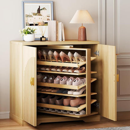 Vlsrka Shoe Cabinet Storage for Entryway, 6-Tier Rotating Shoe Organizer Cabinet by VlsrkaFurniture