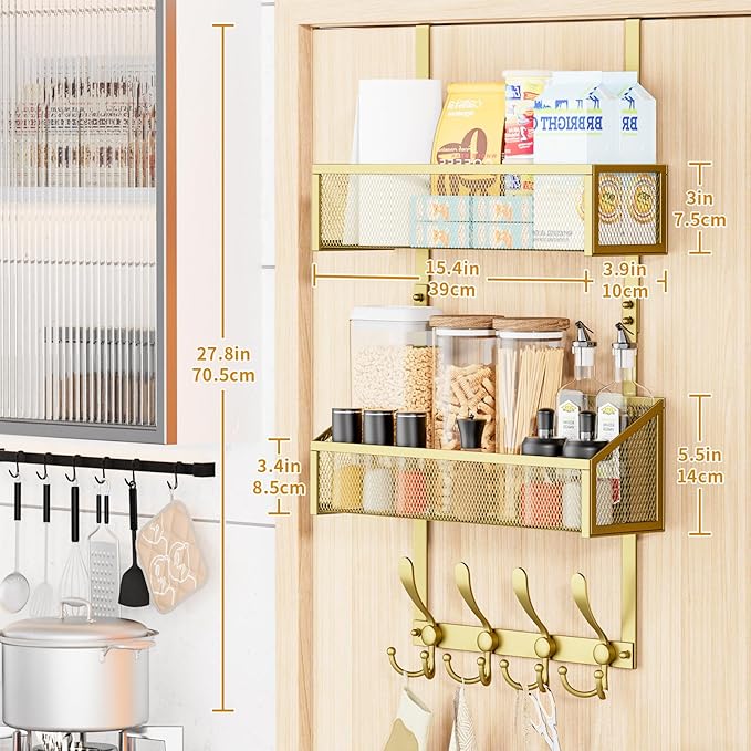 Kaiferty Over The Door Hooks Organizer, Coat Rack Over The Door Storage Hanger - Image 2