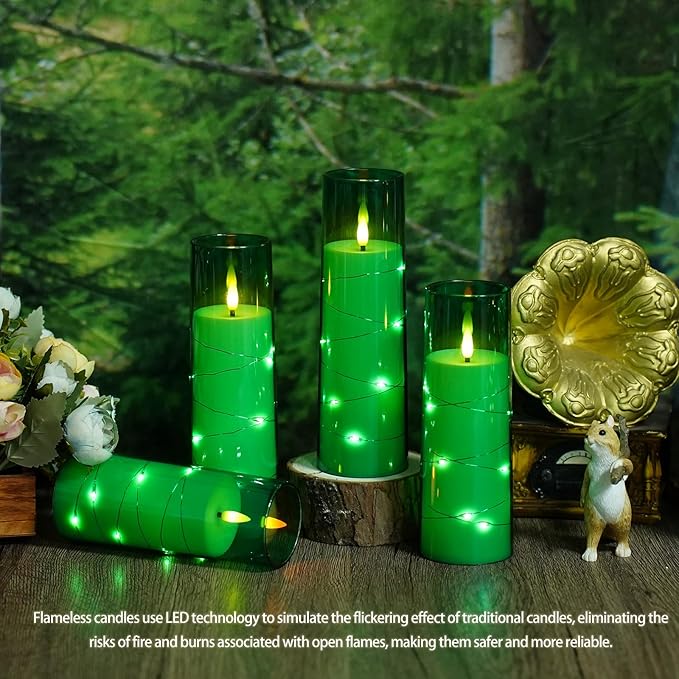 Flameless Candles with Embedded Star String, Battery Operated LED Pillar - Image 2