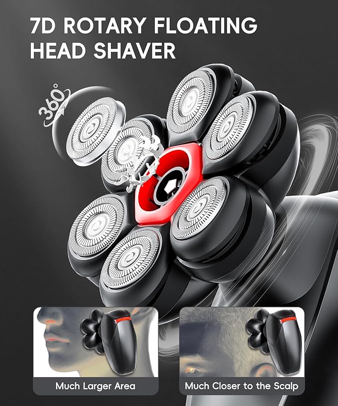 MALEGEBAZ Head Shaver for Bald Men：IPX8 Waterproof 7D Magnetic Electric Head - Image 3