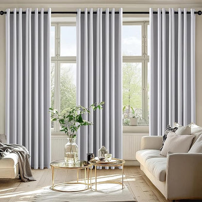 MIULEE Greyish White Blackout Curtains - Image 6