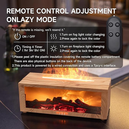 Fireplace Flame Air Diffuser Humidifier, 7 Colors Aromatherapy Essential Oil - Image 6