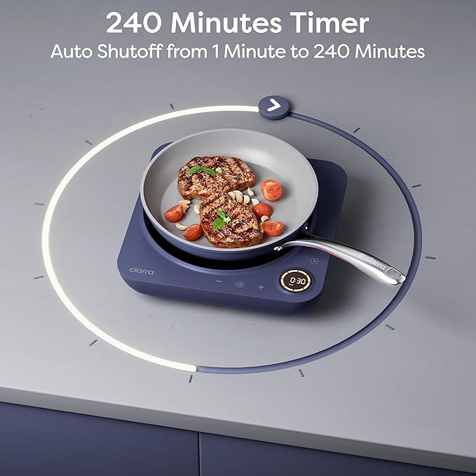 CIARRA CATIH1A-M Portable Induction Cooktop, Slim Single Electric Countertop - Image 5
