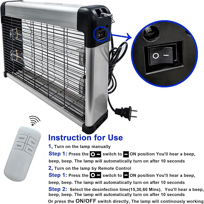 UV Light Sanitizer with Ozone 76 Watts, UVC Disinfection Lamp w/Remote Control - Image 7