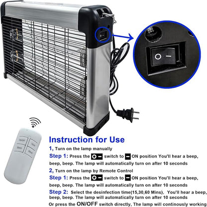 UV Light Sanitizer with Ozone 76 Watts, UVC Disinfection Lamp w/Remote Control - Image 7