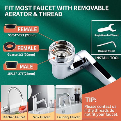 Patented CECEFIN 1080°Swivel Faucet-Extender Sink-Aerator - Image 4