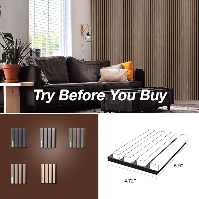 NeatiEase Wood Wall Panels Color Samples Pack, Acoustic Slat Wall Panels - Image 5
