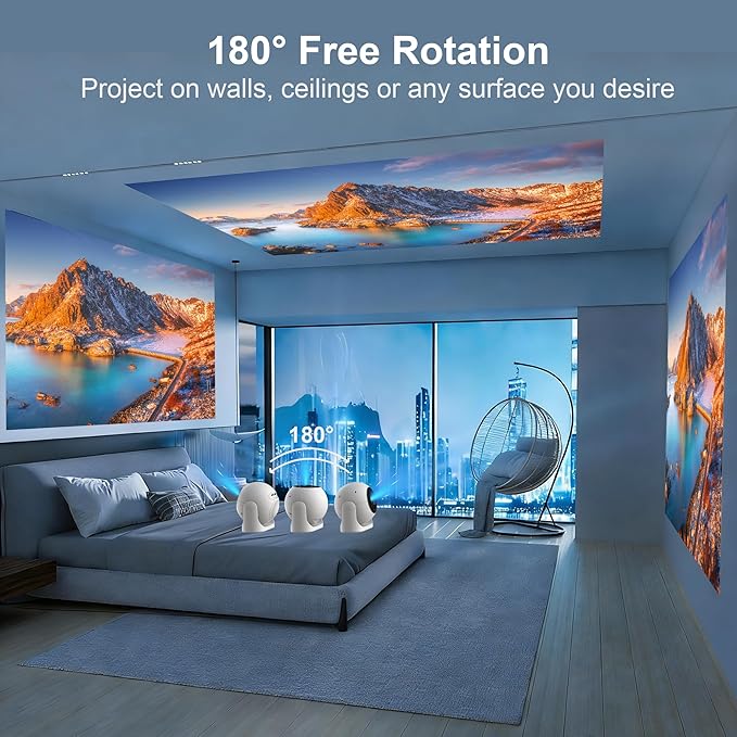 Mini Portable Projector with WiFi and Bluetooth, Built-in Apps Smart Projector - Image 7