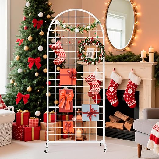 VGMiu Grid Wall Panel 1PCS Display Stand 2' x 5.2' FT White Grid Wall Panels - Image 7