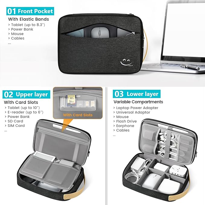 Travelkin Large Cord Organizer Travel, Electronic Organizer Travel Case - Image 4