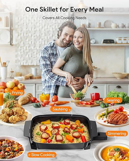 Nuwave Medley XL Digital Electric Skillet, Family Size Griddle w/Glass Lid - Image 6